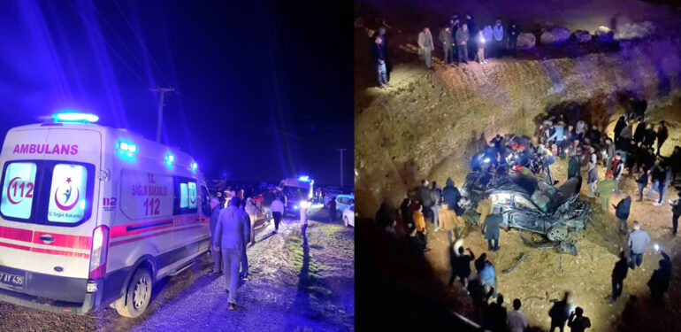 Kızıltepe’de otomobil dereye uçtu 2’si ağır 9 yaralı