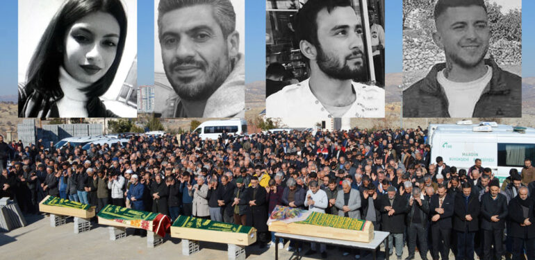 Kazada hayatını kaybeden 4 kişi yan yana toprağa verildi