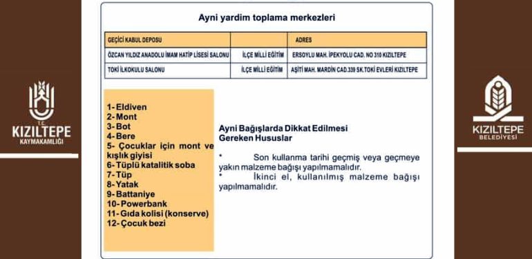 Deprem bölgesi için yardım toplama merkezleri kuruldu