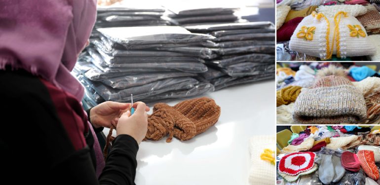 Depremzedeler İçin Atkı, Bere ve Patik Örüyorlar