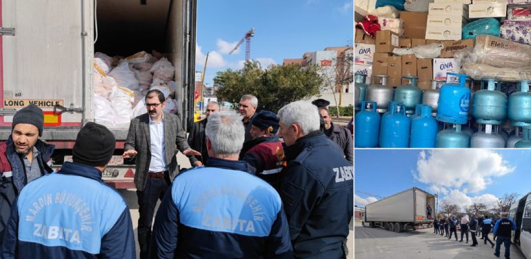 Mardin’den deprem bölgesine 530 TIR, 108 Kamyon yardım gönderildi