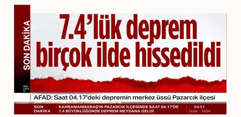 Şiddetli Deprem korku yarattı