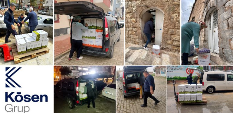 Kösen ailesinden her gün 150 aileye gıda desteği