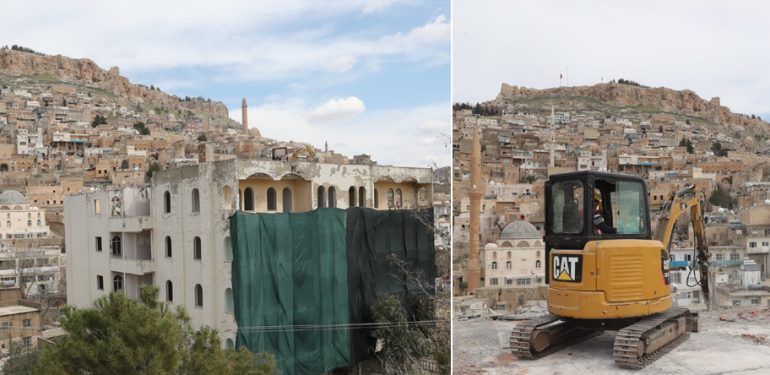 Mardin’in Dokusunu Bozan Betonarme Binaların Yıkımı Sürüyor