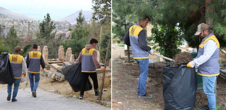 Bayramı öncesi mezarlıklarda temizlik çalışması başlatıldı