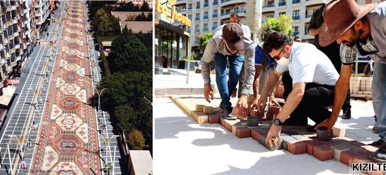 Halı Motifli Cadde de üstyapı çalışmalarına başladı