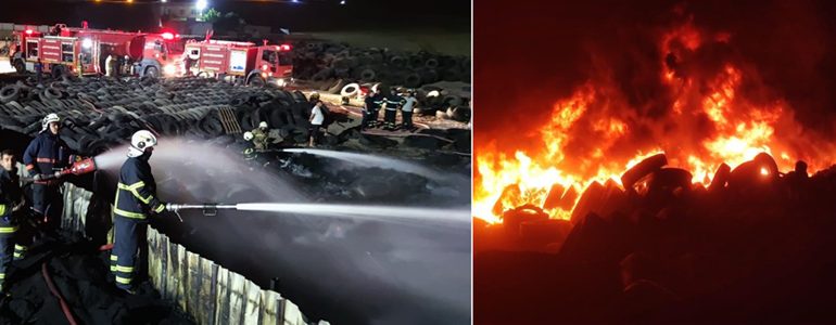 Geri dönüşüm tesisinde yangın