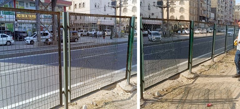 İpekyolu’nda yayaların ölüm geçişini engellemek için tel bariyerler onarıldı