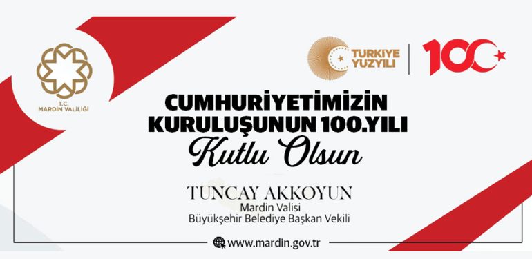 Vali Akkoyun’ un 29 Ekim Cumhuriyet Bayramı Mesajı