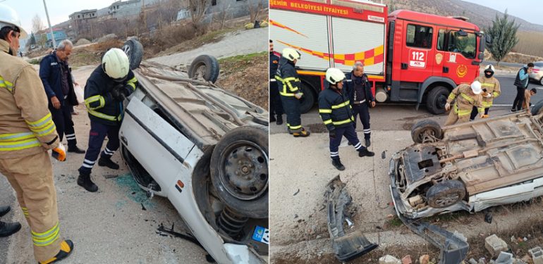 Şeyhan mevkiinde araç takla attı: 3 Yaralı