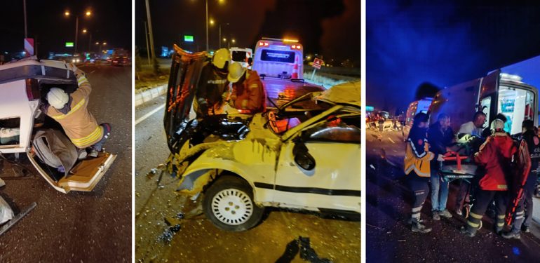 Kızıltepe’de devrilen araçta 8 kişi yaralandı
