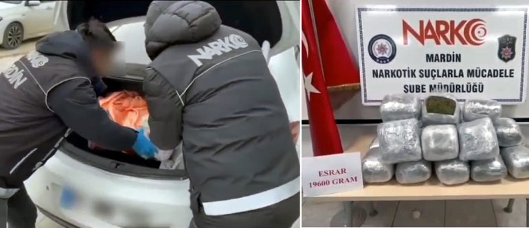 Kızıltepe’de 19 kilo 600 gram esrar ele geçirildi