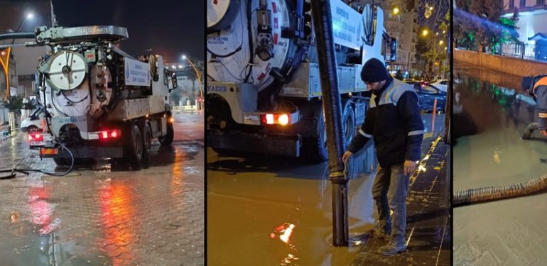MARSU, Yağışlar nedeniyle Gece Boyunca Çalışmalarını Sürdürdü