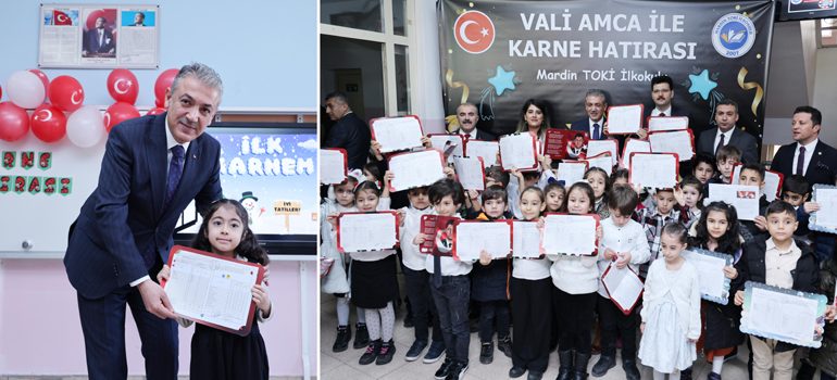 Mardin Valisi Tuncay Akkoyun, Karne Dağıtım Törenine katıldı