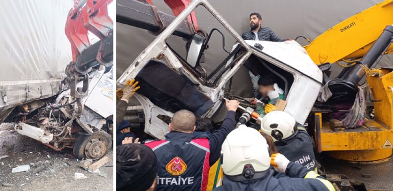 İpek yolunda TIR ile Çekici çarpıştı: 1 Yaralı