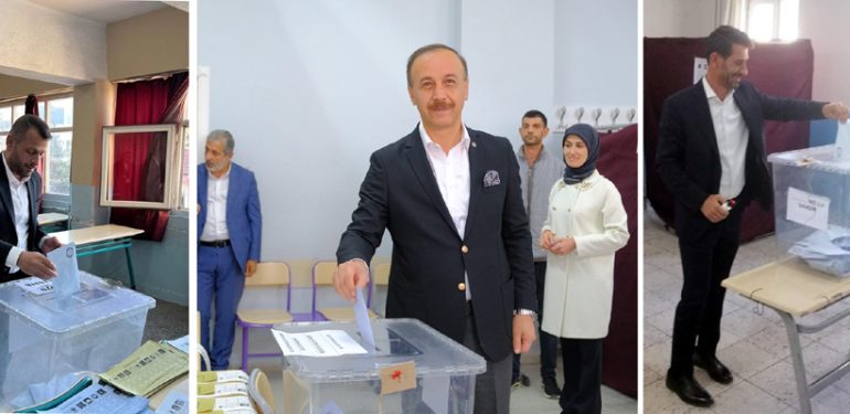 Ak Parti il başkanı Alma ve Başkan adayları Erin ile Belek oylarını seçim bölgelerinde kullandı