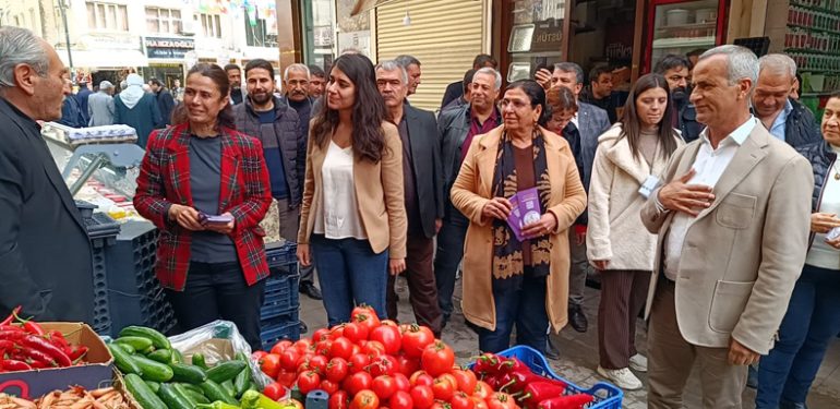 DEM Parti Kızıltepe’de esnaf ziyaretinde bulundu