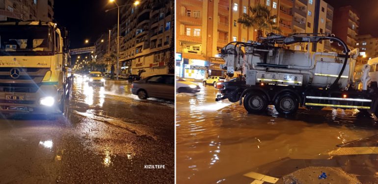 MARSU Ekipleri Gece Boyunca Sağanak Yağış Mesaisini Sürdürdü