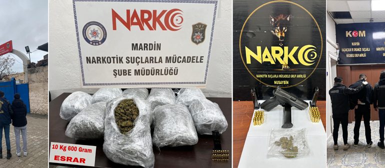 Mardin’de uyuşturucu ve aranan şahıslara operasyon: 17 Tutuklama