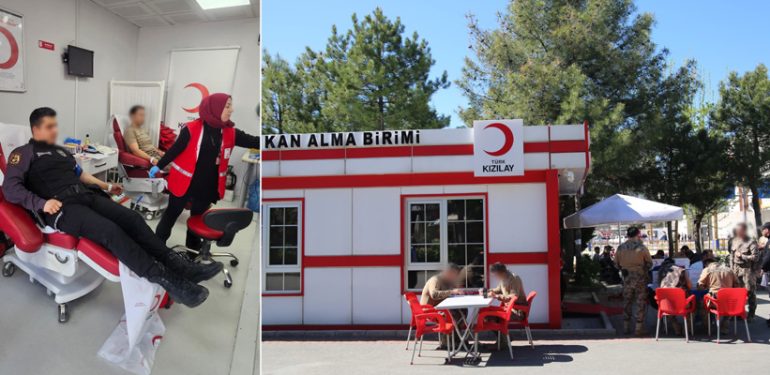 Mardin’de Polis Kızılay’a kan bağışında bulundu