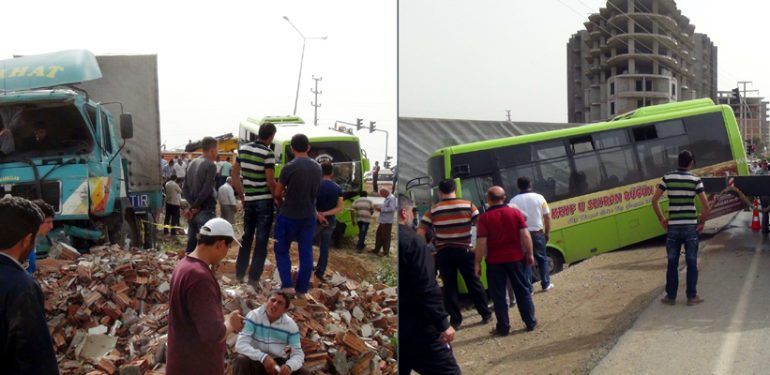 Kızıltepe’de TIR ile Halk otobüsü çarpıştı: 30 yaralı