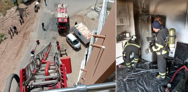 Kızıltepe’de maddi hasarlı ev yangını