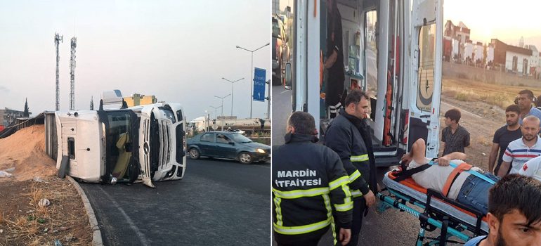 Buğday yüklü kamyon devrildi: 1 Yaralı