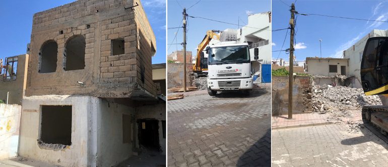 Belediye metruk binanın yıkımını gerçekleştirdi