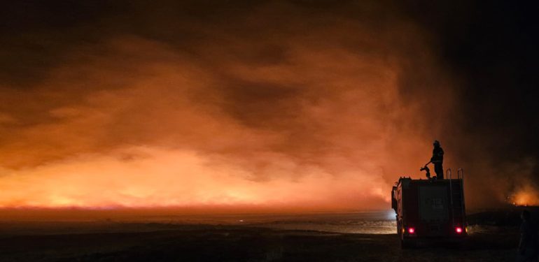 Kızıltepe merkezinde anız yangını