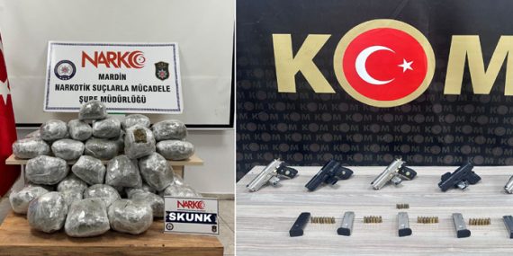 Mardin’de uyuşturucu ve silah kaçakçılarına operasyon: 6 gözaltı