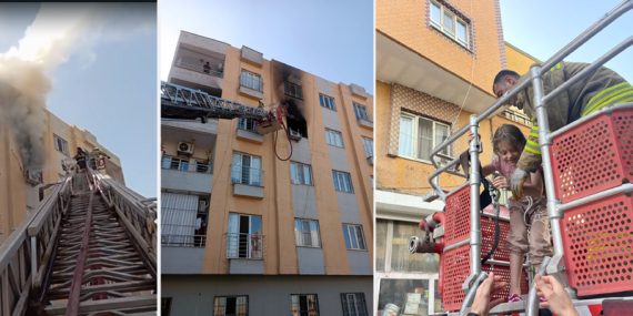 Kızıltepe’de çıkan yangında 6 kişi dumandan etkilendi