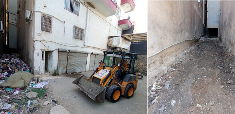 Kızıltepe’de iki apartman boşluğundan bir kamyon çöp çıktı