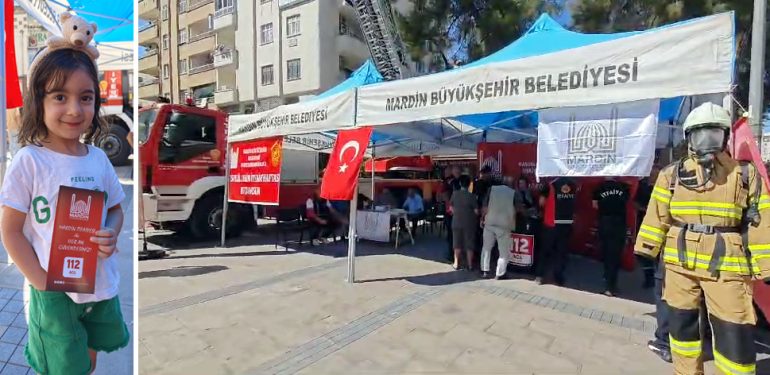 Kızıltepe’de itfaiye haftası nedeniyle stand kuruldu