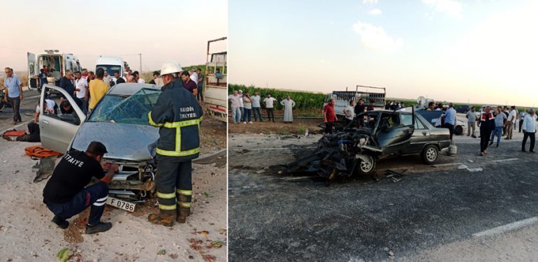 Kızıltepe de iki otomobilin çarpışmasında çocuklarında olduğu 9 kişi yaralandı