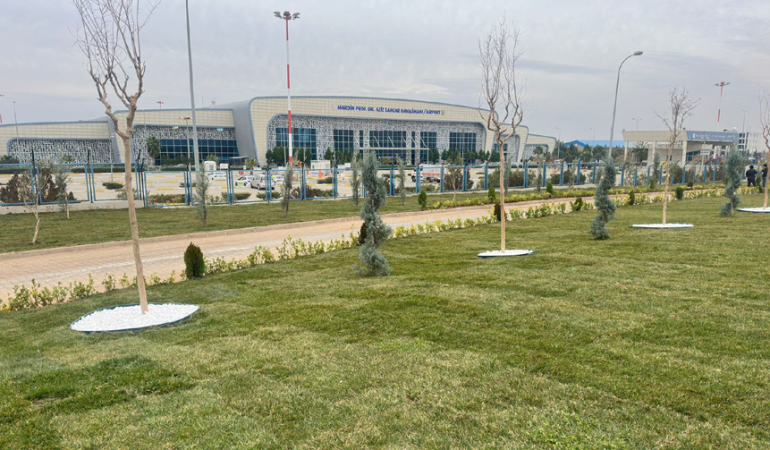 Mardin Havalimanının çevresi yeşillendiriliyor