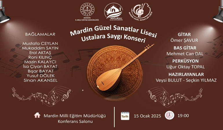 Mardin’de Ustalara Saygı Müzik Konseri Düzenlenecek