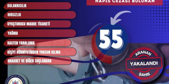 Bir haftada aranan 55 firari yakalandı