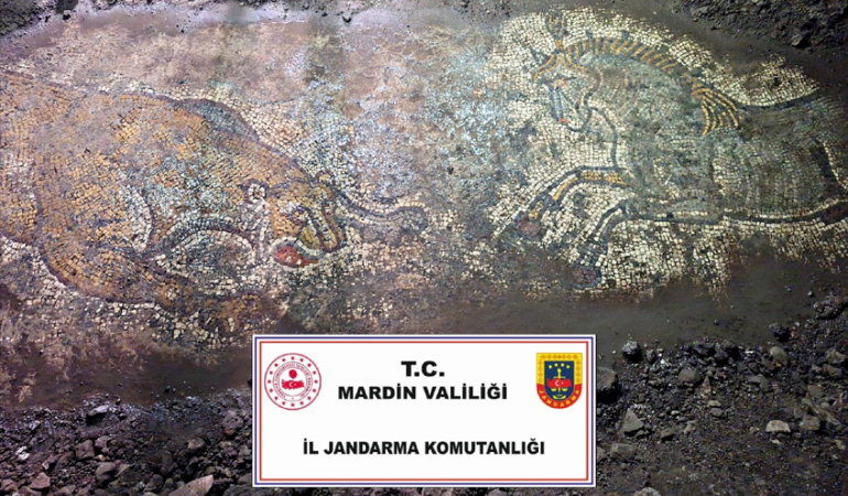 Anadolu Mirası operasyonunda figürlü taban mozaik ele geçirildi