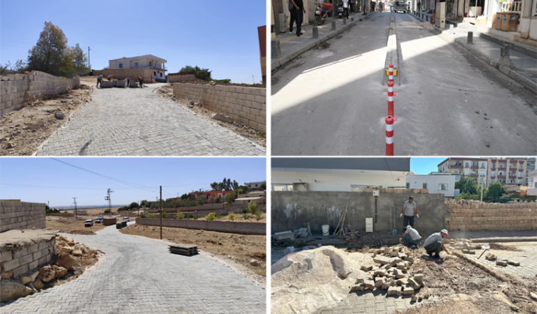 Kızıltepe Belediyesinin Kırsal ve Merkezde yol-kaldırım çalışmaları devam ediyor