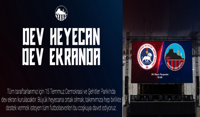 Mardin 1969 Spor maçı için dev ekran kurulacak