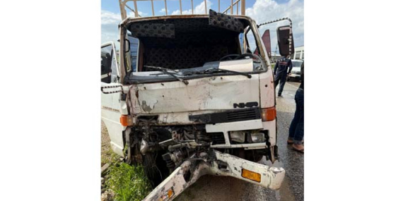 Kaza yapan kamyonetteki 2 kişi yaralandı