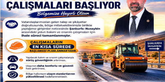 Şanlıurfa–Nusaybin Karayolunda Bakım-Onarım Çalışmaları Başlıyor