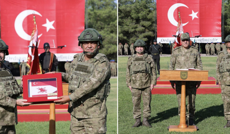 70’inci Mekanize Piyade Tugay Komutanlığında Komuta ve Sancak Devir Teslim Töreni